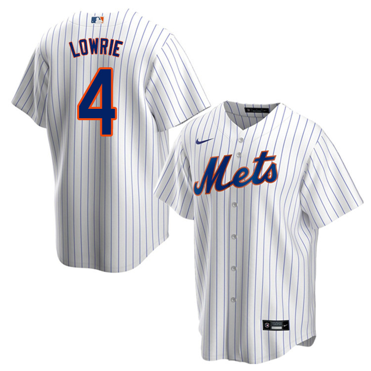 Nike Men #4 Jed Lowrie New York Mets Baseball Jerseys Sale-White